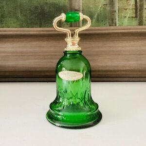Vintage Avon Green Glass Emerald BELL Sweet Honesty Cologne Decanter 1978 Empty